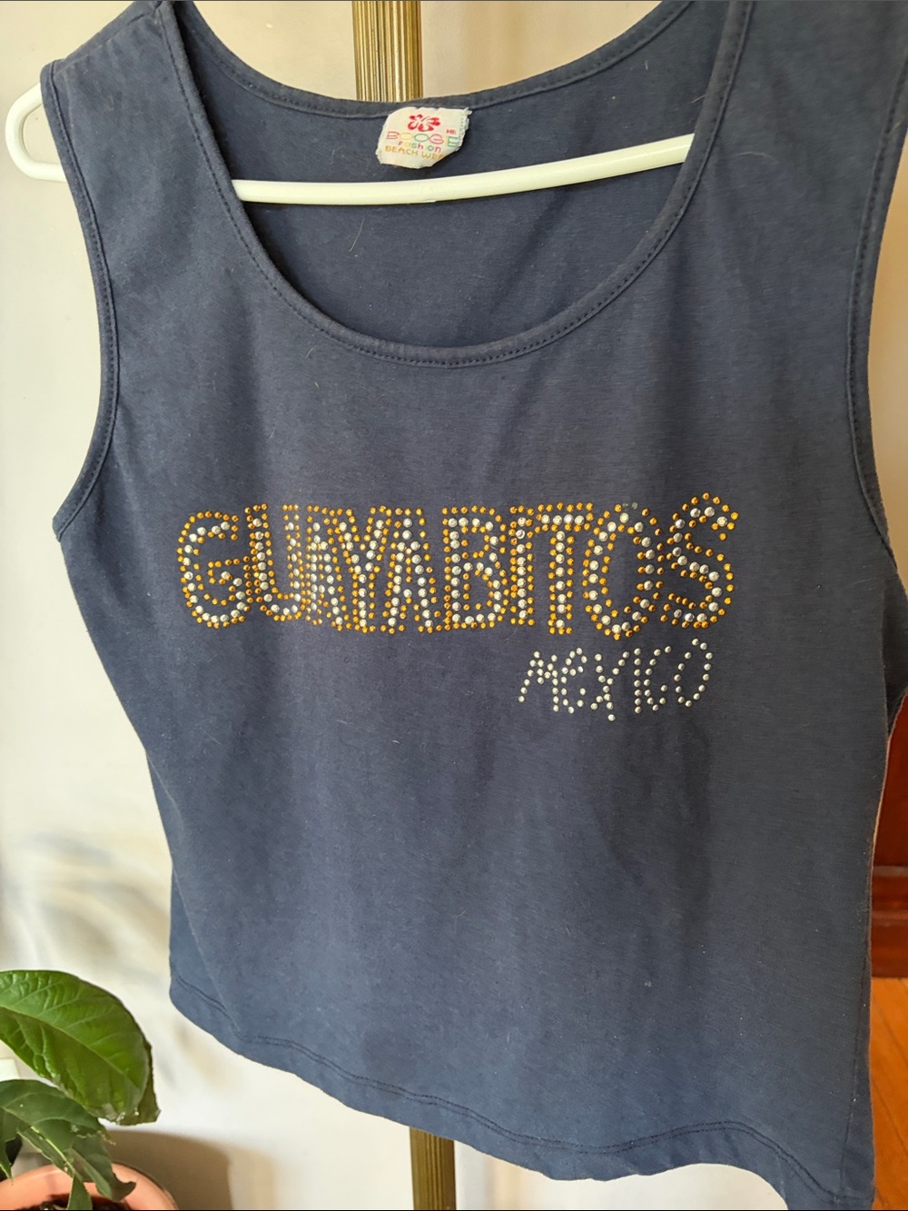 Gunybitos Mexico Girls' Navy Tank Top with Stud Detail